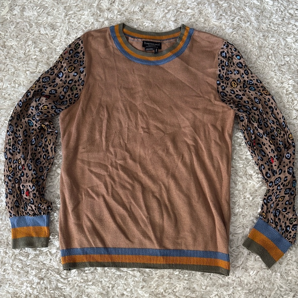 Long Sleeve Colorful Animal Print Small Anthropologie
